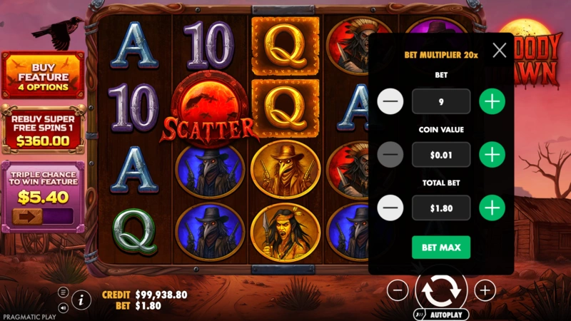 Bloody Dawn Slot Nastavení Sázky